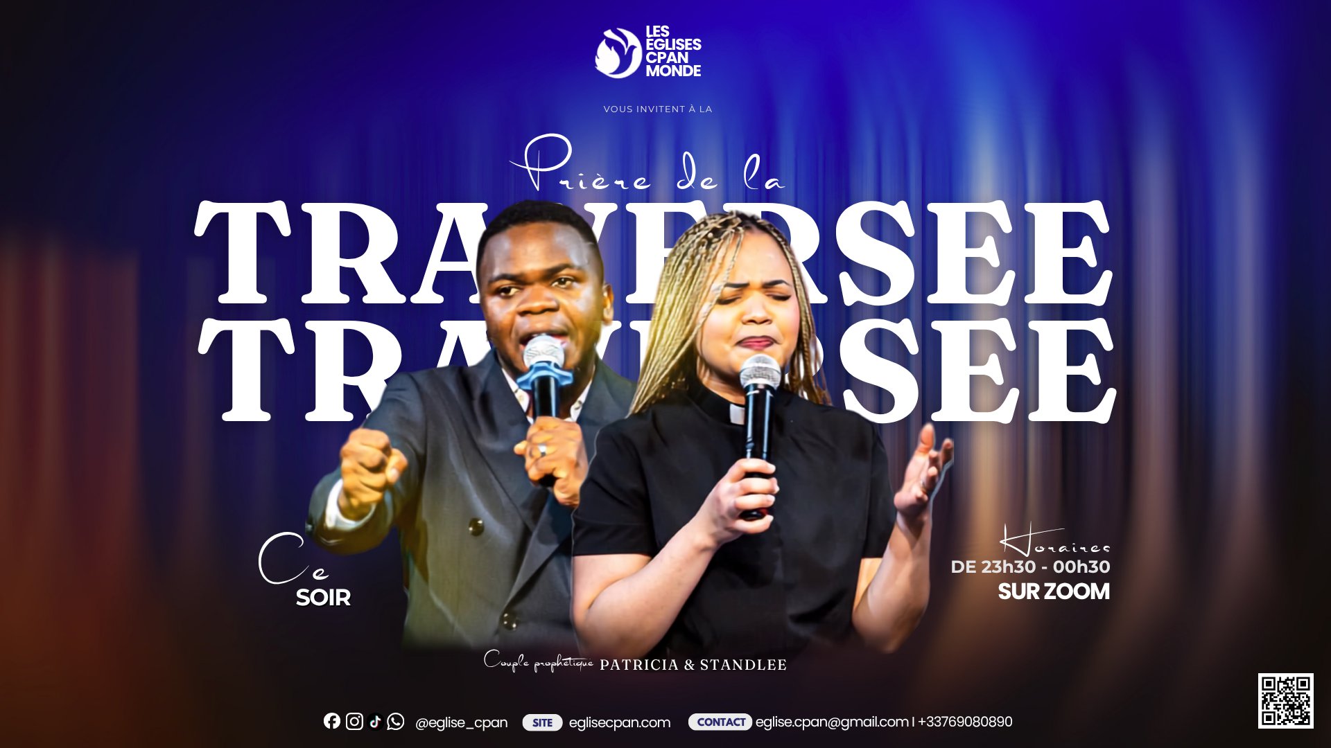 Flyer — Prière de la Traversée, ce soir de 23h30 à 00h30 sur Zoom